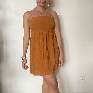 Tan Mini Open Back Dress